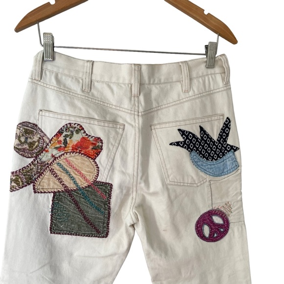Free People Sunnies Patched Boyfriend Jeans Size 27 - Picture 9 of 10